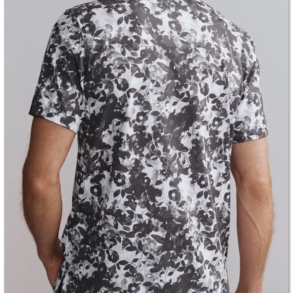 RHONE Golf Sport Polo Sleet Gray Floral Camo - Picture 2 of 3
